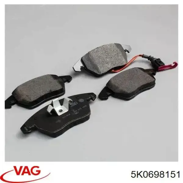 Колодки гальмівні передні, дискові 5K0698151 VAG/Seat