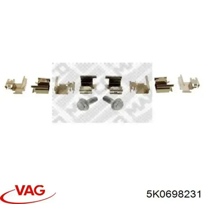 5K0698231 VAG комплект пружинок крепления дисковых колодок задних
