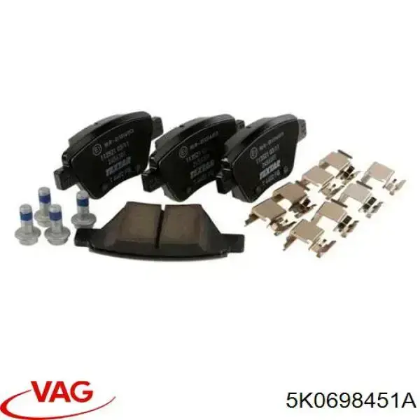 Pastillas de freno traseras 5K0698451A VAG/Audi