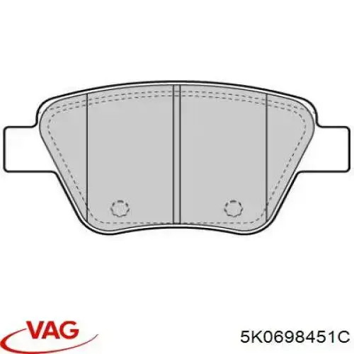 Задние тормозные колодки 5K0698451C VAG