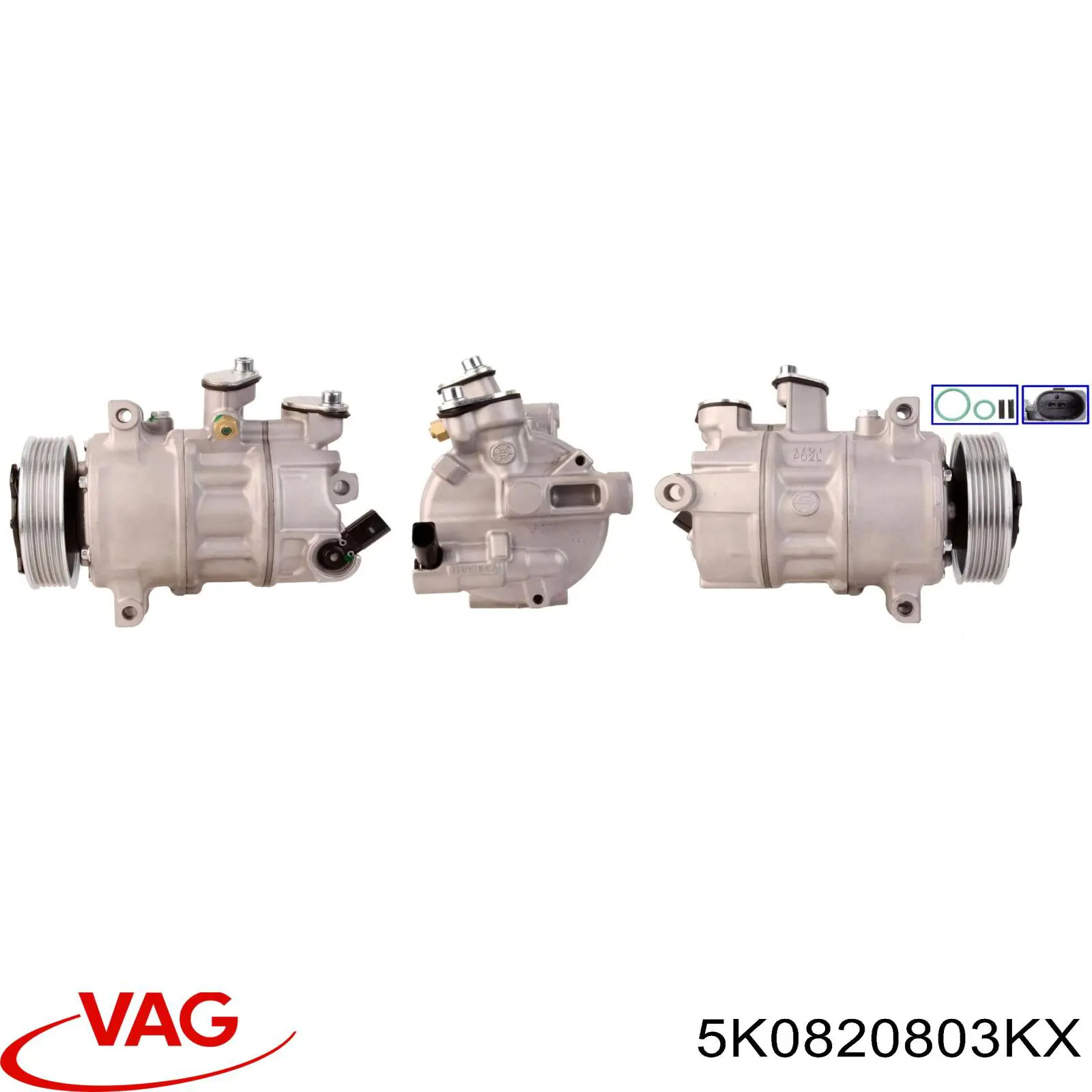 Компрессор кондиционера 5K0820803KX VAG