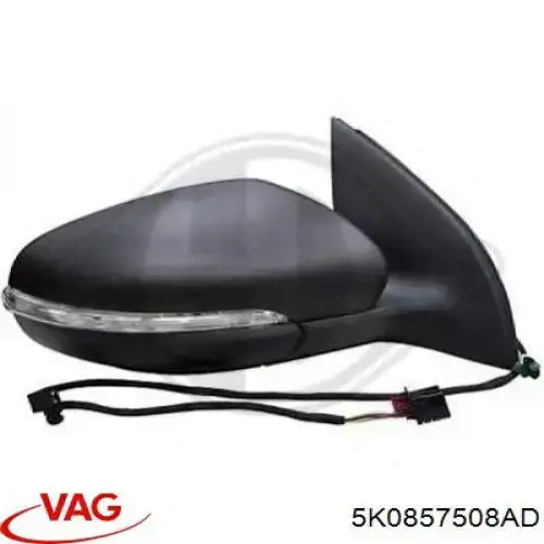 Корпус зеркала заднего вида, правый VAG 5K0857508AD