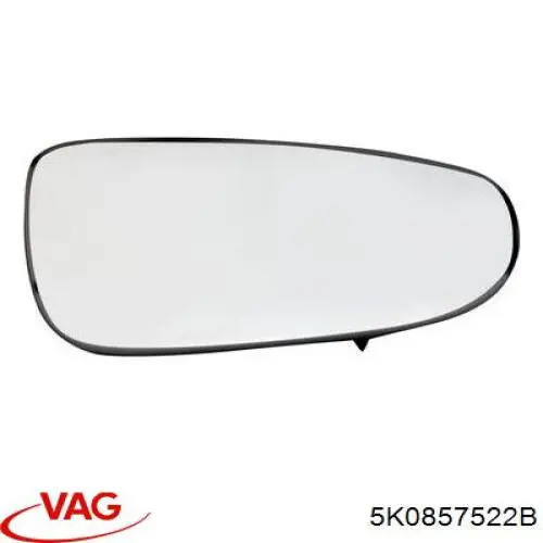 Зеркальный элемент зеркала заднего вида VAG 5K0857522B