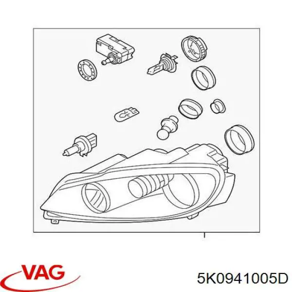 Купить 5K0941005D VAG Фара левая передняя