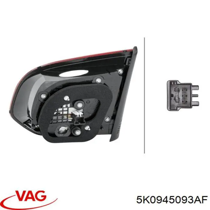 5K0945093AF VAG Задняя левая внутренняя фара