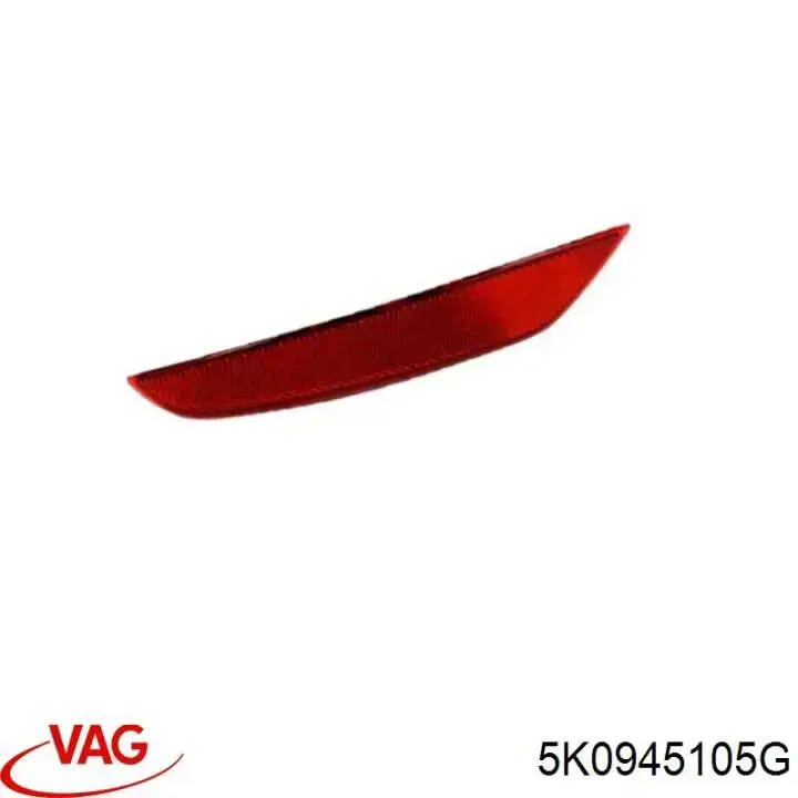 5K0945105G VAG retrorrefletor (refletor do pára-choque traseiro esquerdo)