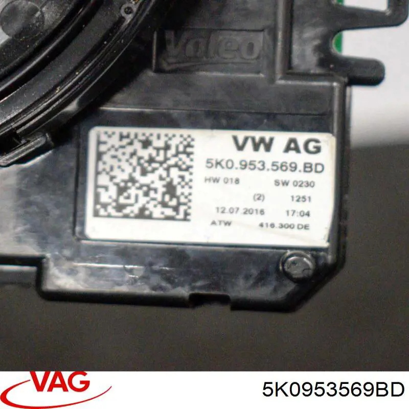 Кольцо AIRBAG контактное, шлейф руля на Volkswagen Caddy IV 