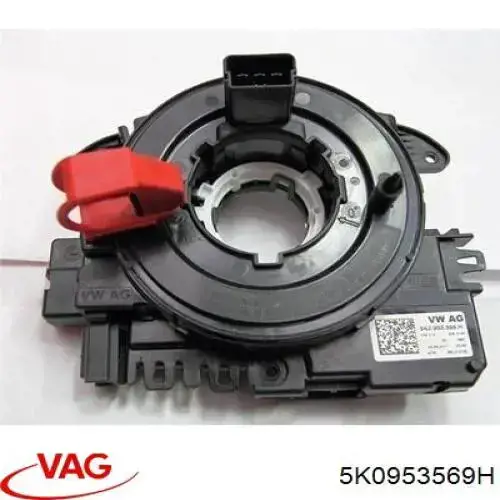 Anel AIRBAG de contato, cabo plano do volante 5K0953569H VAG