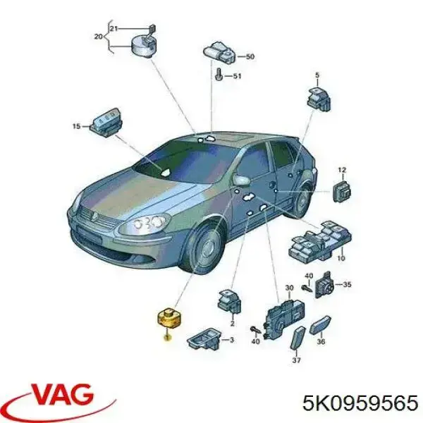 3C8959565AXSH VAG Регулятор зеркал