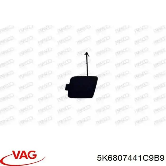 5K6807441E9B9 VAG Заглушка бампера буксировочного крюка задняя