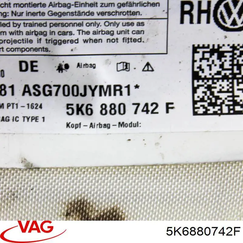 Купить 5K6880742F VAG AIRBAG, шторка боковая правая