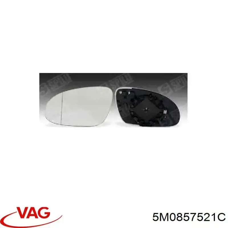 Стекло левого зеркала заднего вида 5M0857521C VAG