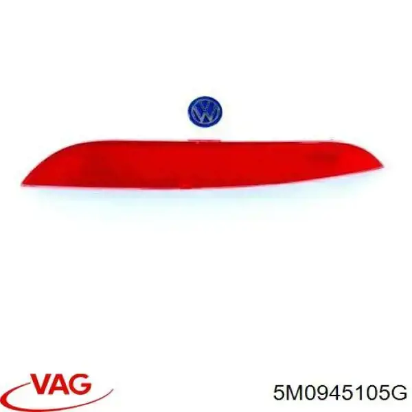 Катафот (отражатель) заднего бампера левый VAG 5M0945105G