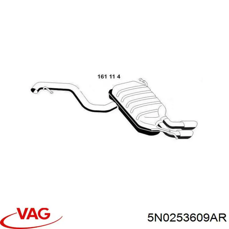 Выхлоп задний VAG 5N0253609AR цена, от 938.80 USD