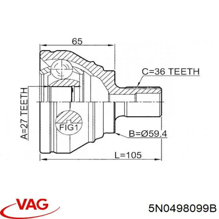 Граната колесная VAG 5N0498099B цена, от 38.01 USD