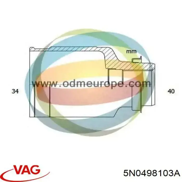 Шарнир привода внутренний VAG 5N0498103A цена, от 54.80 USD