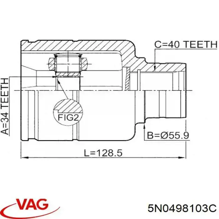 Junta homocinética interna, tripé Volkswagen Passat CC B7 358