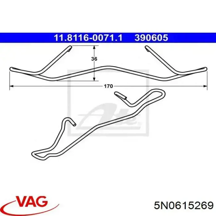 Conjunto De Muelles Almohadilla Discos Delanteros 5N0615269 VAG