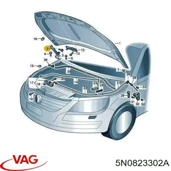 5N0823302A VAG Шарнир капота правый