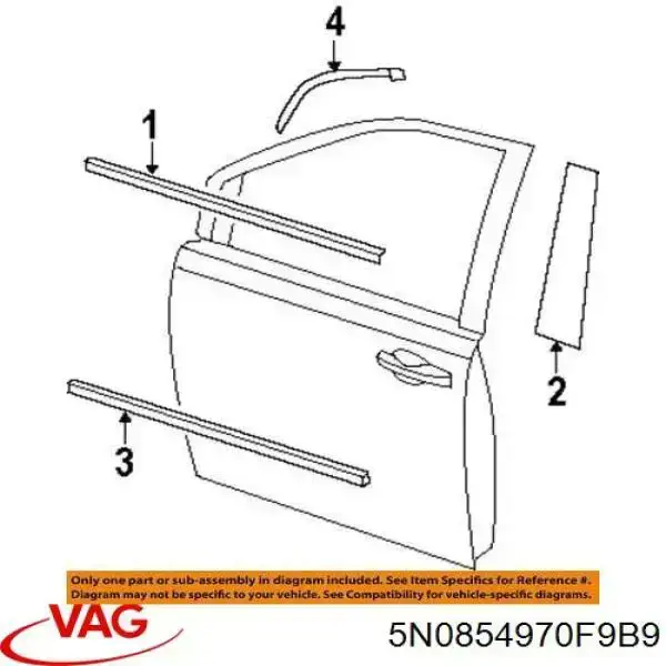 Молдинг передней арки колеса, правый AND 30854064 цена, от 143.30 USD