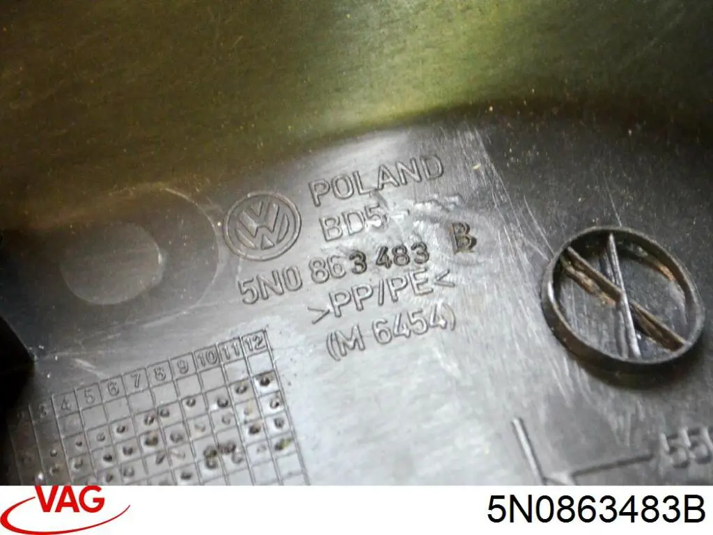Купить 5N0863483B VAG Обшивка стойки кузова внутренняя передняя левая
