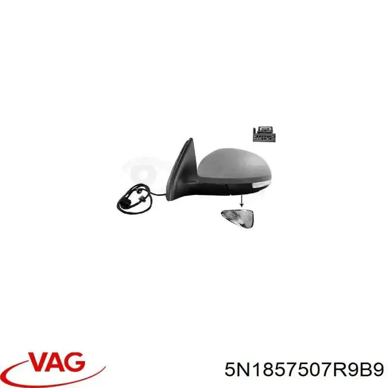5N1857507R9B9 VAG Левое боковое зеркало