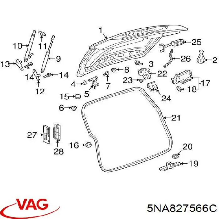 Кнопка привода замка задней 3/5 двери (ляды) VAG 5NA827566C цена, от 38.14 USD
