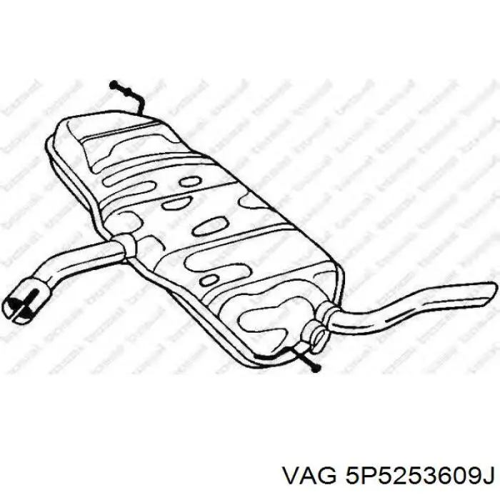 Глушитель, задняя часть 5P5253609J VAG