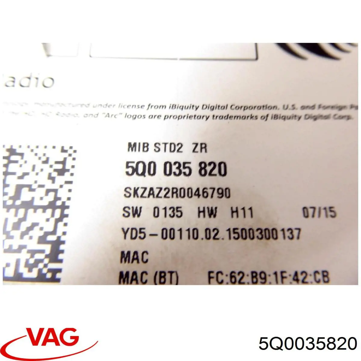 Блок управления мультимедийный VAG 5Q0035820 цена, от 107.46 USD