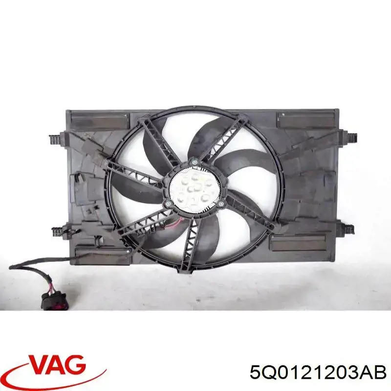 5Q0121203AB Vika электровентилятор охлаждения в сборе (мотор+крыльчатка)