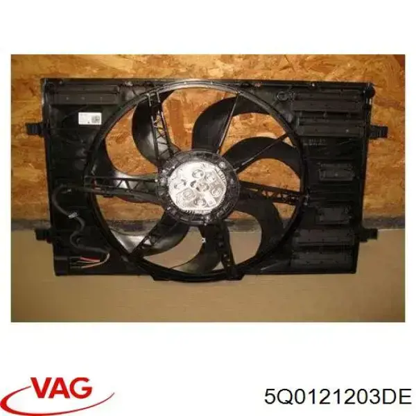 Диффузор вентилятора в сборе с мотором и крыльчаткой 5Q0121203DE VAG