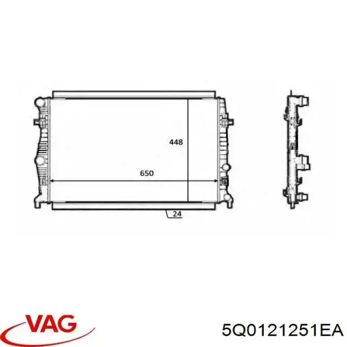 Радиатор охлаждения двигателя VAG 5Q0121251EA цена, от 128.63 USD