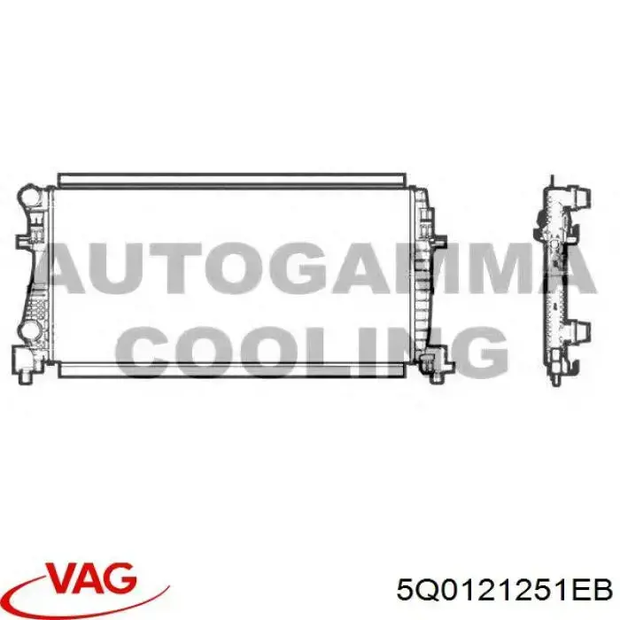 5Q0121251EB VAG radiador de esfriamento de motor