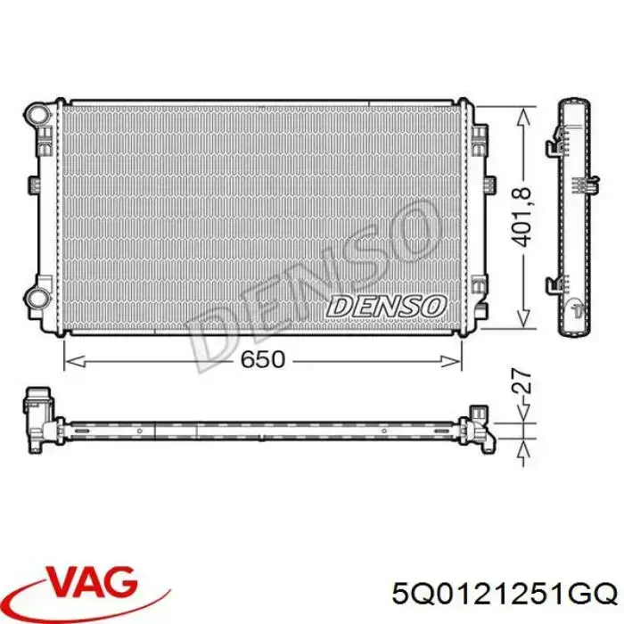 Radiador de esfriamento de motor VAG 5Q0121251GQ preço, a partir de 172,77 USD