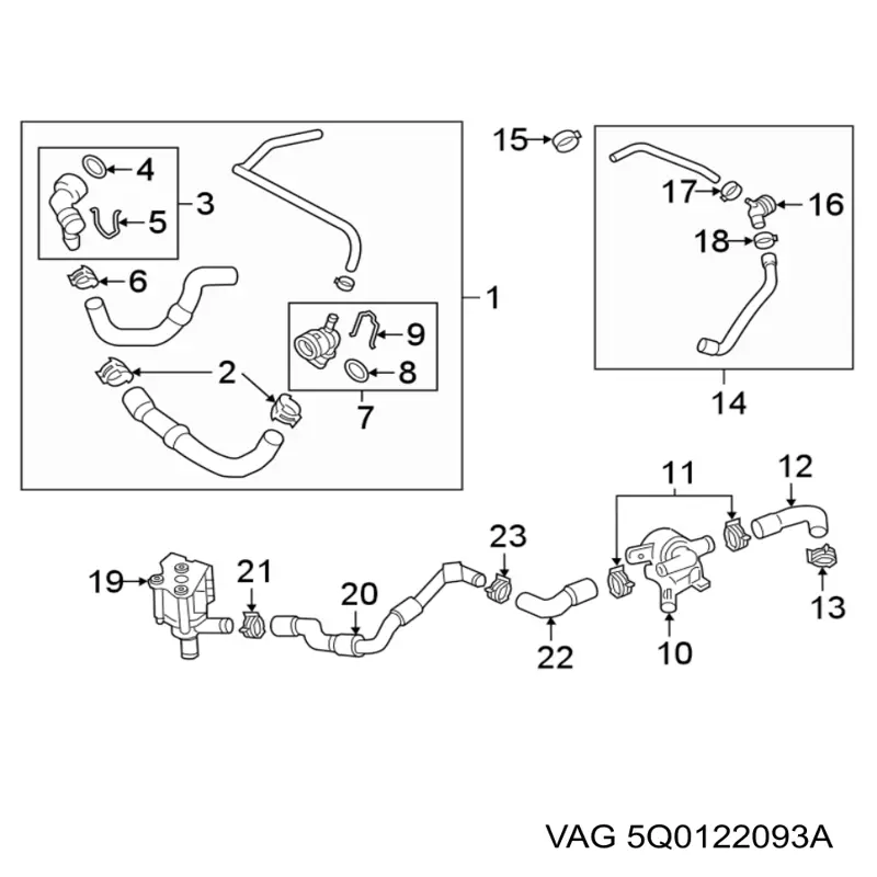 Válvula de regulação do fluido de esfriamento para Volkswagen Crafter (2E)