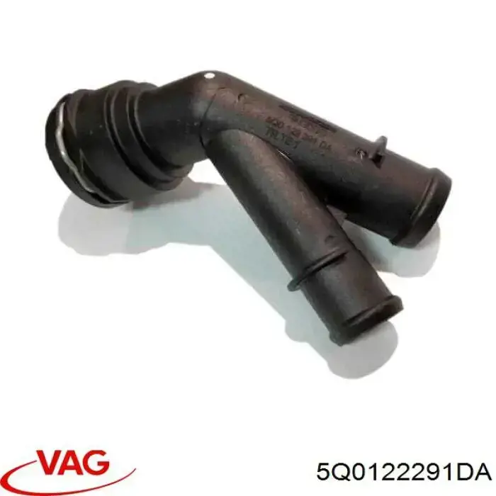 Купить 5Q0122291DA VAG Штуцер термостата верхний (быстросъемная муфта)
