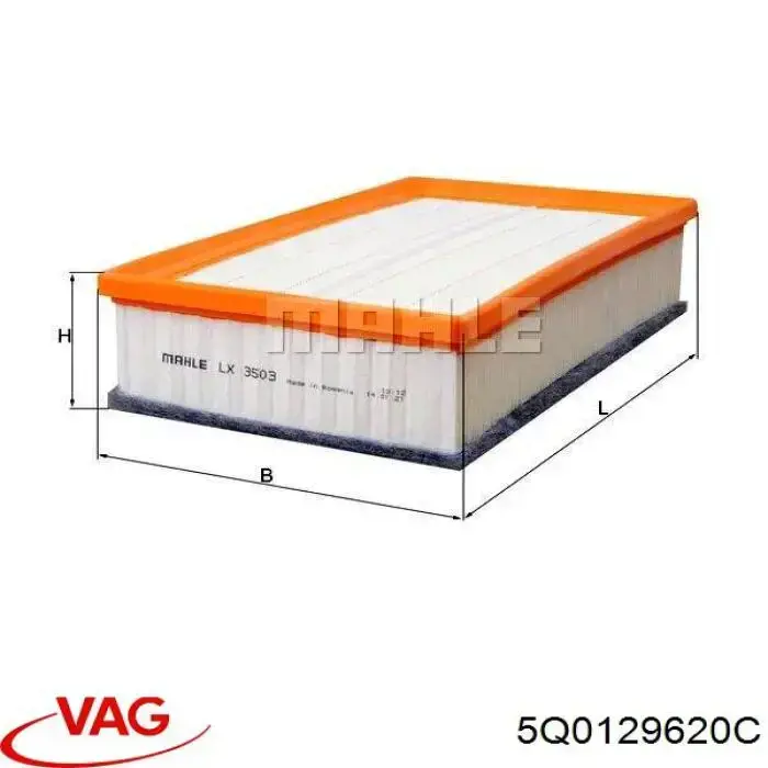 5Q0129620C VAG Filtro de ar