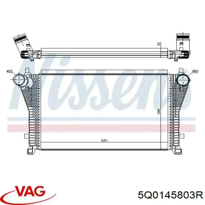 5Q0145803R VAG radiador de intercooler