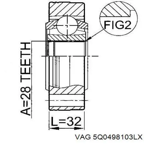 Купить 5Q0498103LX VAG ШРУС внутренний