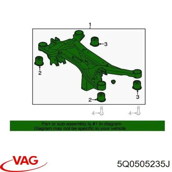 Балка задней подвески (подрамник) 5Q0505235M VAG