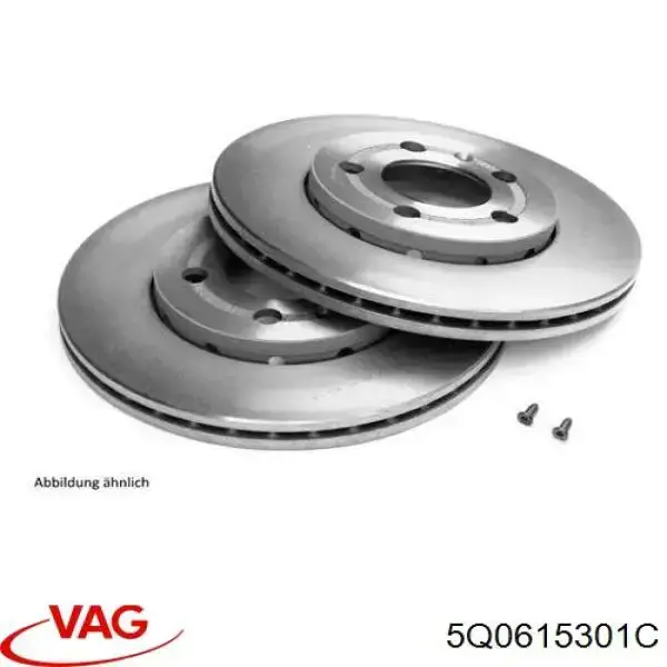 Disco do freio dianteiro 5Q0615301C VAG
