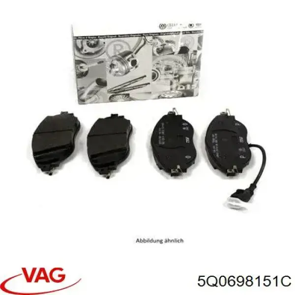 Колодки гальмівні передні, дискові 5Q0698151C VAG/Seat