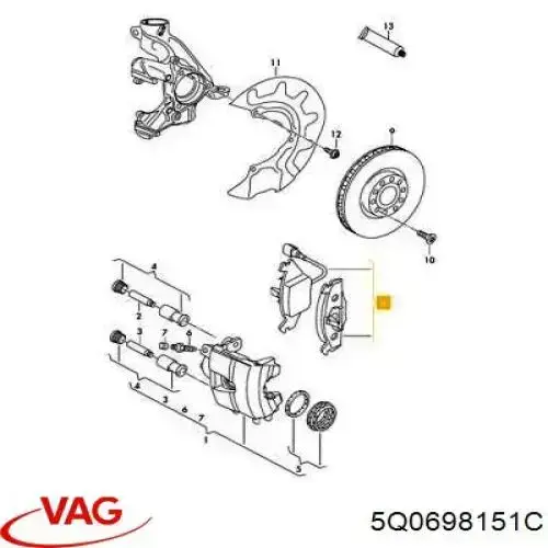 Тормозные колодки VAG 5Q0698151C
