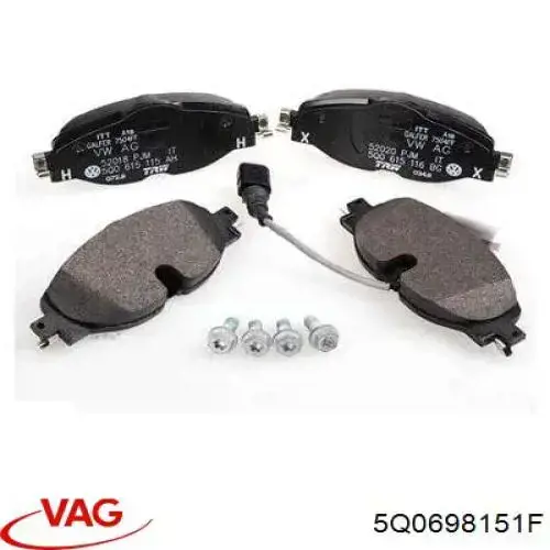 5Q0698151F VAG Pastillas de freno delanteras original y equivalente