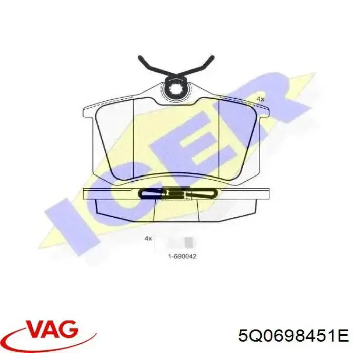 Купить 5Q0698451E VAG Колодки тормозные задние, дисковые