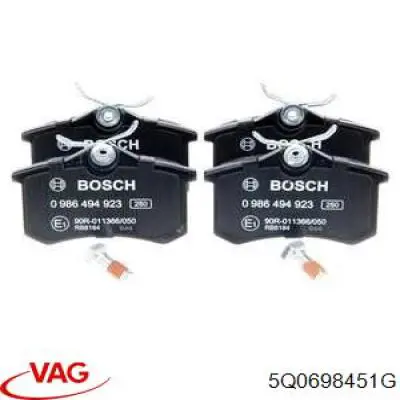 5Q0698451G VAG Колодки тормозные дисковые комплект