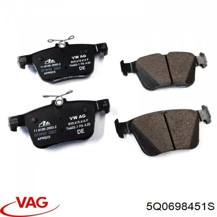 Колодки гальмові задні, дискові 5Q0698451S VAG/Seat