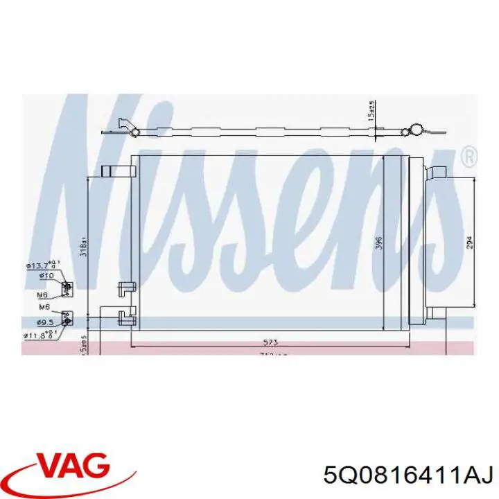 Condensador aire acondicionado 5Q0816411AJ VAG