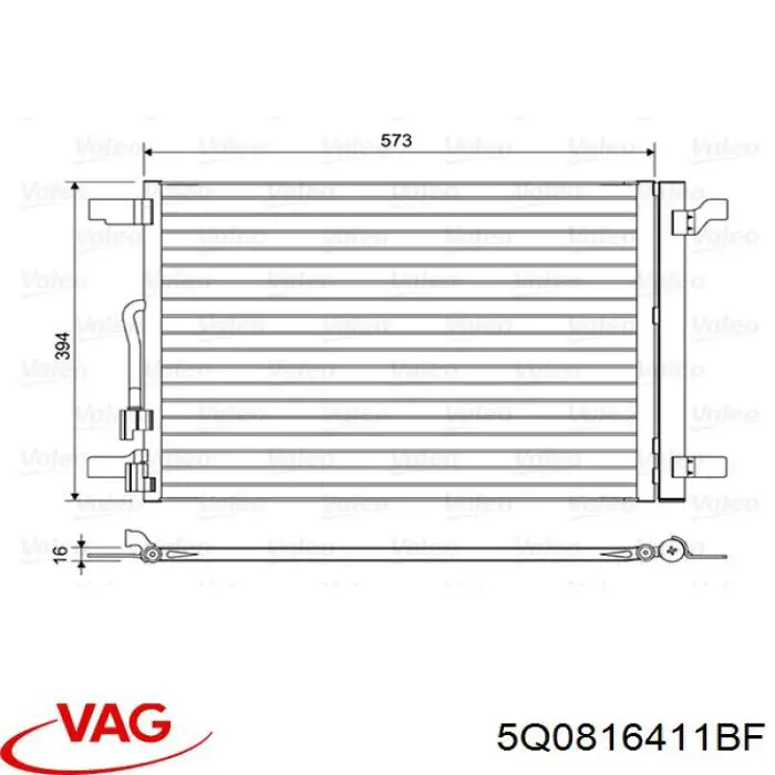 Купить 5Q0816411BF VAG Радиатор системы охлаждения кондиционера