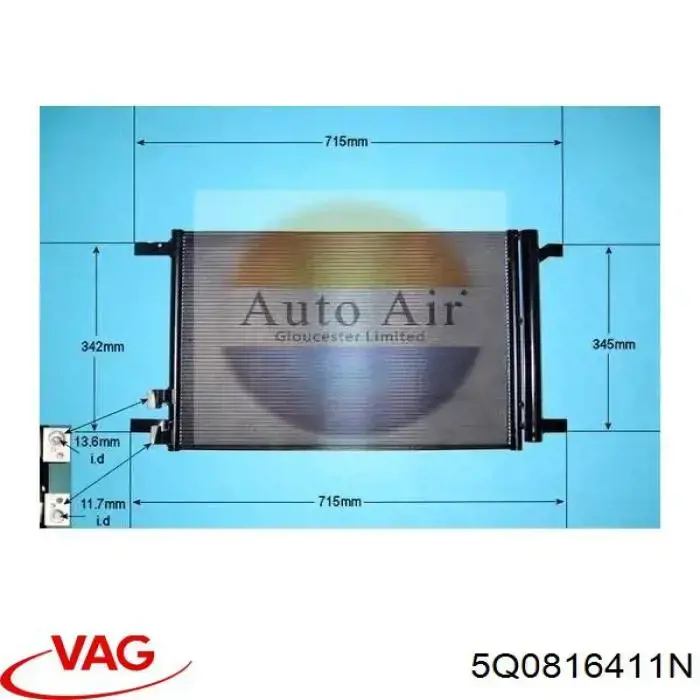 Конденсатор кондиционера VAG 5Q0816411N цена, от 50.68 USD